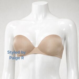 ❤SKIMS Ultimate Padded Plung Pushup Push Up Teardrop Strapless bra Nude Clay 42D